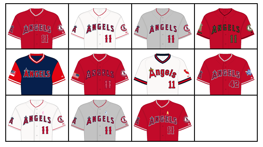 2020-2022 Los Angeles Angels Uniform Set - Uniforms - MVP Mods
