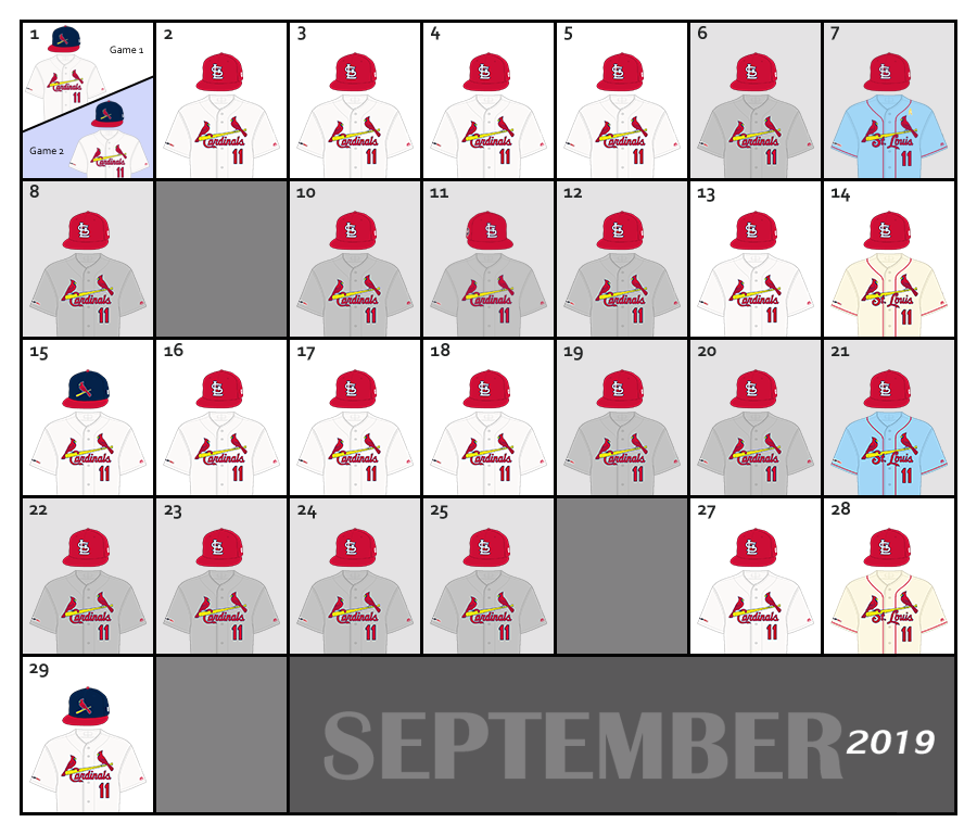 St. Louis Cardinals Uniform Lineup
