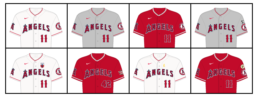 los angeles angels uniforms